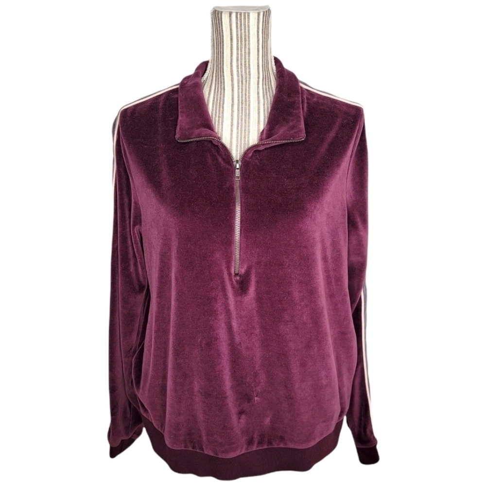 Fabletics Britt Velour Quarter Zip Pullover